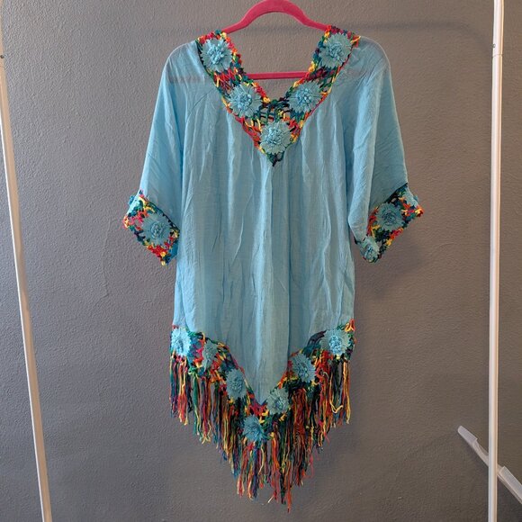 The Unbranded Brand Accessories - Rainbow Crochet Swim Cover Up